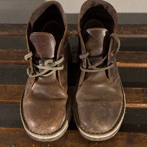 Clarks Chocolate Brown Leather Boots